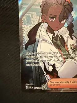 Pokemon Naveen Trainer Supporter 122/088 POBM Full Art Holo English Card - Image 5