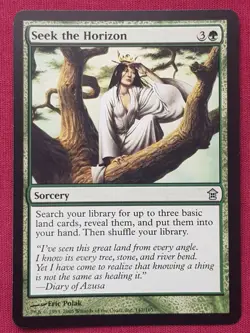 Magic The Gathering SAVIORS OF KAMIGAWA SEEK THE HORIZON green card MTG - Image 1