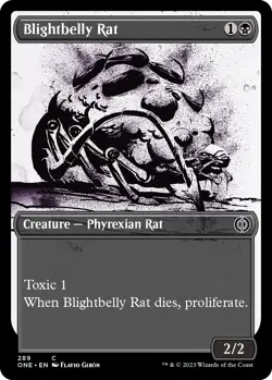NM - Blightbelly Rat (Showcase) [ONE - 289] Phyrexia: All Will Be One - Image 1