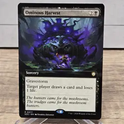 Ominous Harvest x1 Extended Art Secrets of Strixhaven SOC NM MTG 0077 Rare - Image 1