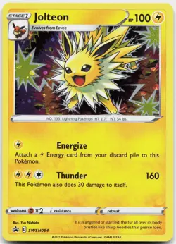 Jolteon SWSH094 Holo Promo Sword & Shield Promo Pokemon Near Mint - Image 1