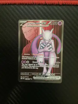 2025 | Pokemon | Team Rocket’s Mewtwo EX #213/182 | Full Art | Rare | Near Mint - Image 1