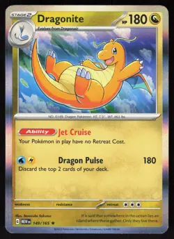 Dragonite 149/165 Rare 151 Pokemon Holo Near Mint - Image 1