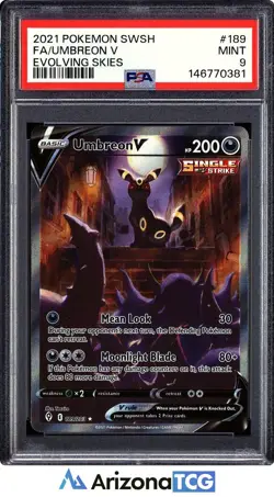 Pokemon 2021 Umbreon V 189/203 Alt Art Evolving Skies PSA 9 - Image 1