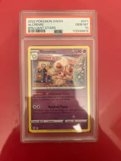 PSA 10 2022 Pokemon SWSH Alcremie Brilliant Stars #071 GEM MINT Slab - Image 1