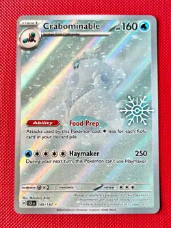 Crabominable 149/142 Holiday Calendar 2025 Promo Snowflake Stamp Pokemon TCG NM - Image 1