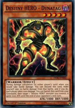 Yugioh Destiny HERO - Dynatag DESO-EN002 1st Edition Super Rare NM - Image 1