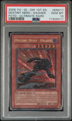 2006 YU-GI-OH! POWER OF THE DUELIST 1ST ED ULTI DESTINY HERO DASHER EN057 PSA 10 - Image 1