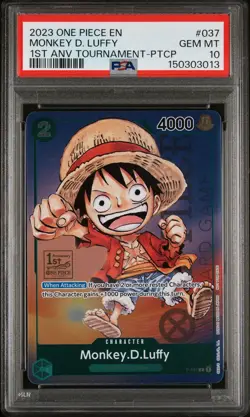 2023 One Piece Monkey D. Luffy 1st Anniversary Stamp P-037 Promo Card PSA 10 💎 - Image 1