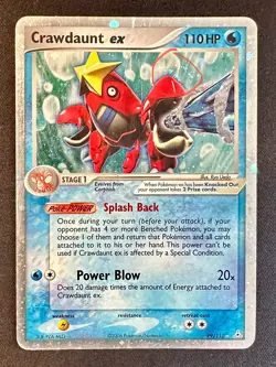 Crawdaunt ex SWIRL! 99/110 2006 EX Holon Phantoms Pokemon Card Holo Rare - Hp - Image 1
