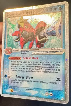 Crawdaunt ex SWIRL! 99/110 2006 EX Holon Phantoms Pokemon Card Holo Rare - Hp - Image 3