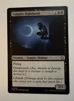 x1 Vampire Nighthawk FDN Foundations MTG 186 UNCOMMON M/NM 1x - Image 1