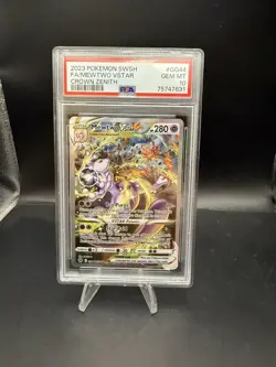 2023 POKEMON SWORD & SHIELD CROWN ZENITH #GG44 FULL ART/MEWTWO VSTAR PSA 10 - Image 1