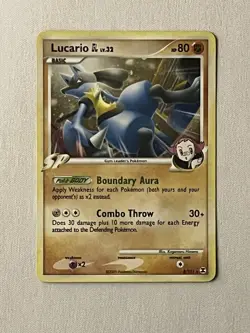 Pokemon TCG Rising Rivals Lucario GL Lv32 Holo Card 8/111 2009 LP w/ Swirl - Image 1