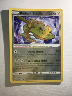 Radiant Steelix 124/196 Radiant Holo - SwSh11 - Lost Origin - NM - Pokemon - Image 1