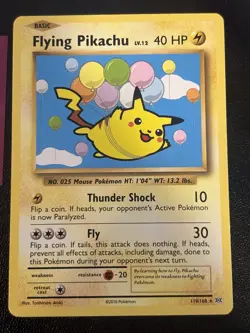 2016 POKEMON XY EVOLUTIONS FLYING PIKACHU 110/108 SECRET RARE - Image 1
