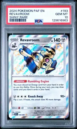 2024 Pokemon Paldean Fates # 193 Revavroom Shiny Rare PSA 10 GEM MINT Free Ship! - Image 1