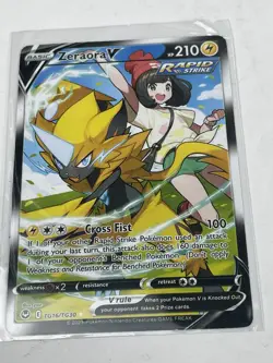 Pokemon Zeraora V TG16/TG30 Trainer Gallery Full Art Silver Tempest NM 1145 - Image 3