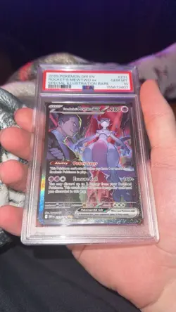 Team Rocket's Mewtwo ex PSA 10 2025 Sv10 231/182 SIR Full Art Holo - Image 1