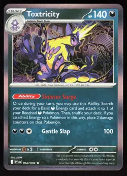 Toxtricity 068/094 Rare Phantasmal Flames Pokemon Holo Near Mint - Image 1