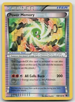 Power Memory 108/124 Uncommon Fates Collide Pokemon Reverse Holo LP - Image 1