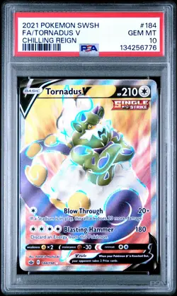 2021 POKEMON SWORD & SHIELD CHILLING REIGN #184 FULL ART/TORNADUS V PSA 10 - Image 1