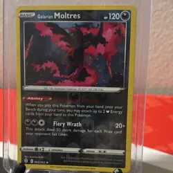 Pokemon TCG Galarian Moltres 093/203 SWSH07 Evolving Skies Reverse Holo 2021 - Image 3