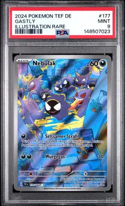 Gastly Illustration Rare #177 PSA 9 Mint 2024 Pokemon Temporal Forces German - Image 2