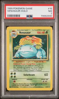 Venusaur Holo 15/102 Game Pokemon PSA 7 - Image 1