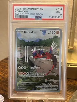 Koraidon 2023 Pokemon SVP en 014 SVI ETB PSA 9 (Center Stamp) - Image 1