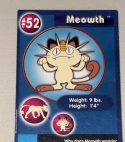 Pokemon Tcg Meowth #52 Pokemon Burger King HP - Image 1