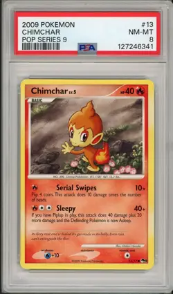 2009 Pokemon Pop Series 9 Chimchar #13 PSA 8 - Image 1