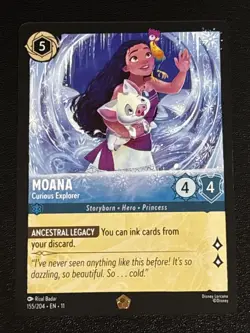 Disney Lorcana Winterspell Moana - Curious Explorer 155/204 NM Legendary - Image 1