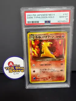 Pokemon Dark Typhlosion Japanese Neo 4 No. 157 PSA 10 Gem Mint Holo Neo Destiny - Image 1