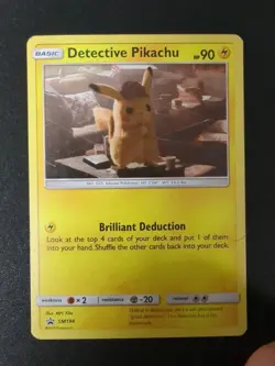 Detective Pikachu - SM194 - Black Star Holo Rare Promo - Pokemon Card - DMG - Image 1
