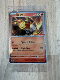 Pokemon Ho-Oh Promo Card GameStop Flames of Revival Bright Wing 130 HP - Image 1
