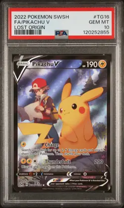 PSA 10 PIKACHU V TG16/TG30 | Lost Origin Full Art Pokemon Card - Image 1