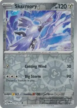 Skarmory 119/167 Reverse Holo TWM Twilight Masquerade Pokemon Card NM - Image 1