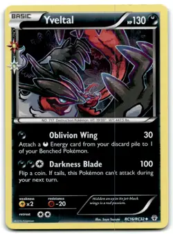 2016 XY - Generations Pokemon Yveltal Basic/Uncommon #RC16 Holo - Image 1