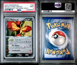 2004 POKEMON EX TEAM ROCKET RETURNS #100 ROCKET'S MOLTRES EX-HOLO PSA 9 - Image 3