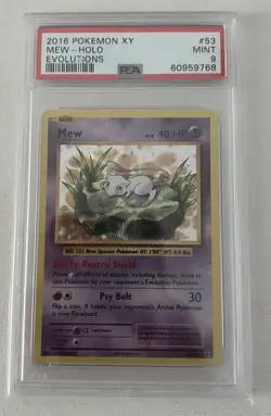 Pokemon Evolutions Mew Holo 53/108 PSA 9 - Image 1