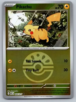 PIKACHU (FRIEND BALL) 055/217 REVERSE HOLO C POKEMON ASCENDED HEROES NM/M - Image 1