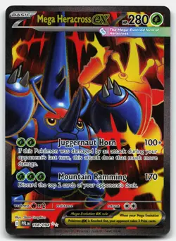 MEGA HERACROSS EX 108/094 ULTRA RARE PHANTASMAL FLAMES POKEMON NM - Image 1
