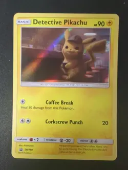 Pokemon TCG Detective Pikachu SM190 Promo Holo LP - Image 1