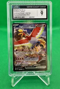 2025 POKEMON DESTINED RIVALS SPECIAL ILLUSTRATION RARE ETHAN'S HO-OH EX CGC 9 - Image 1