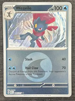 Weavile 045/217 Water Energy Pattern Pokemon ME: Ascended Heroes Reverse Holo - Image 1
