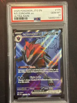 Pokemon N's Zoroark ex Ultra Rare Holo PSA 10 175/159 Sv09 Journey Together 2025 - Image 1