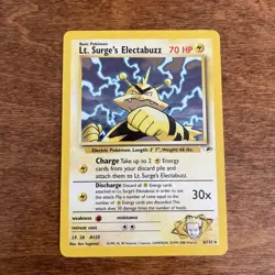 Pokemon TCG Lt. Surge's Electabuzz Gym Heroes 6/132 Holo Unlimited Rare MP/HP - Image 1