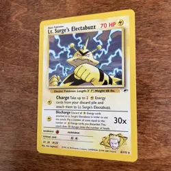 Pokemon TCG Lt. Surge's Electabuzz Gym Heroes 6/132 Holo Unlimited Rare MP/HP - Image 2