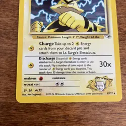 Pokemon TCG Lt. Surge's Electabuzz Gym Heroes 6/132 Holo Unlimited Rare MP/HP - Image 5